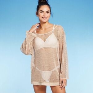 Shade & Shore Crochet Sweater Swim Cover Up